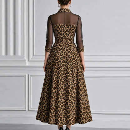 Noa Vestido Maxi de Tul Animal Print