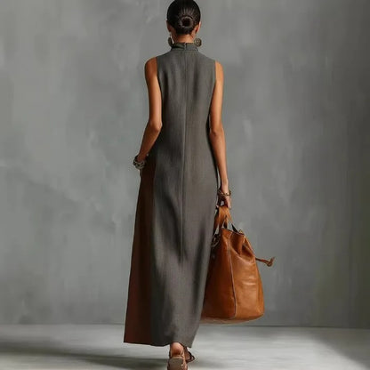 Lucía Vestido Maxi Bohemio Color Block