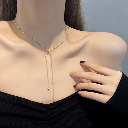 Elara Collar Ajustable de Acero Inoxidable Chapado en Oro de 18K