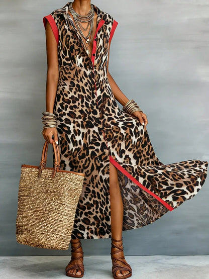 Elisa Vestido Animal Print Maxi