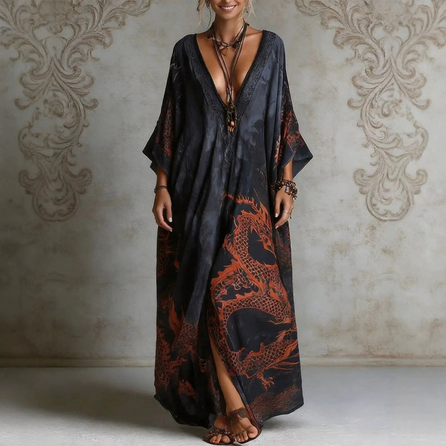 Nera Vestido Maxi Bohemio Vintage