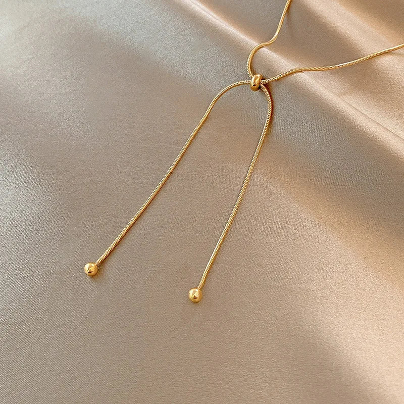 Elara Collar Ajustable de Acero Inoxidable Chapado en Oro de 18K