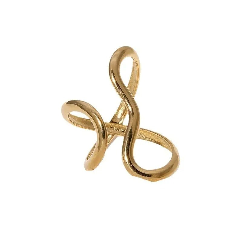 Lucía Anillo Dorado de Acero Inoxidable con Baño PVD de Oro 18K