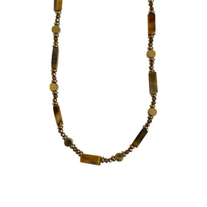 Kaia Collar Doble Capa con Ojo de Tigre