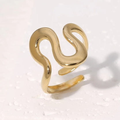 Lucía Anillo Dorado de Acero Inoxidable con Baño PVD de Oro 18K