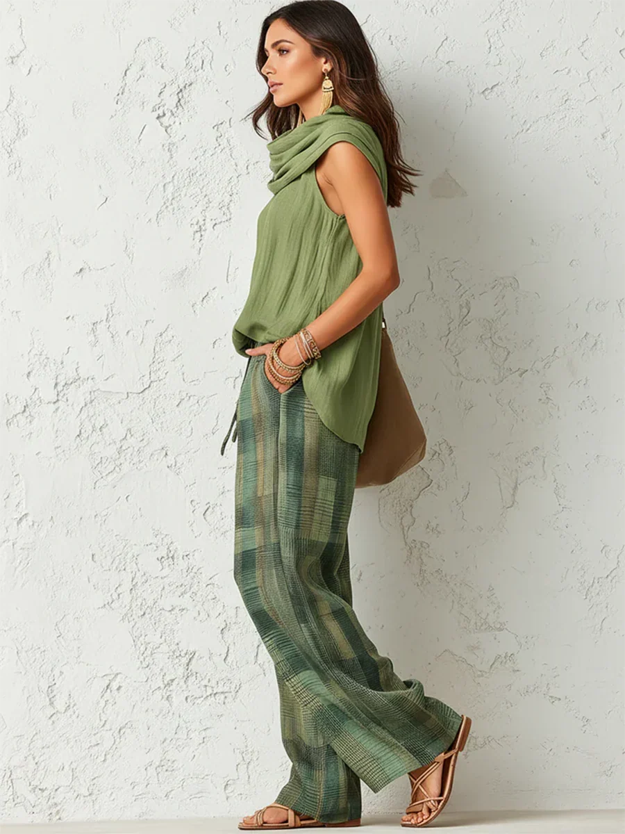 Conjunto Natural Cómodo y Elegante Verde