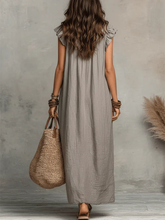 Camelia Vestido Maxi Bohemio con Escote en V
