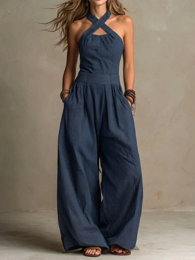 Mariela Mono Elegante con Escote Cruzado