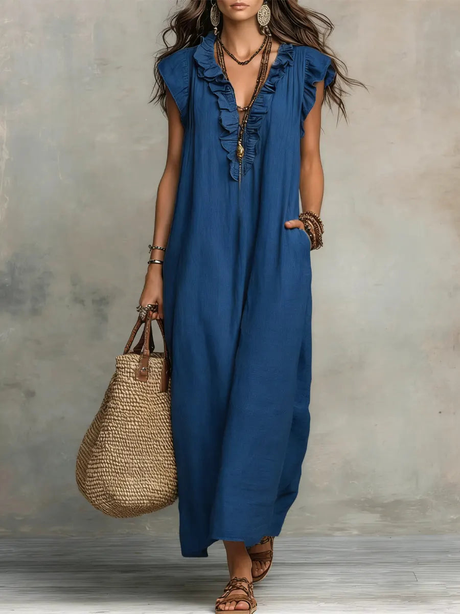 Camelia Vestido Maxi Bohemio con Escote en V