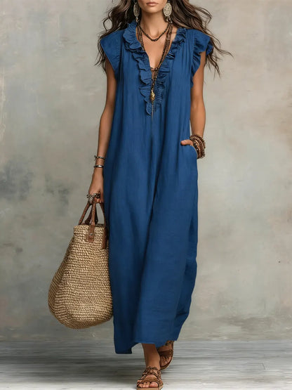 Camelia Vestido Maxi Bohemio con Escote en V