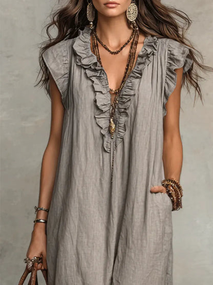 Camelia Vestido Maxi Bohemio con Escote en V