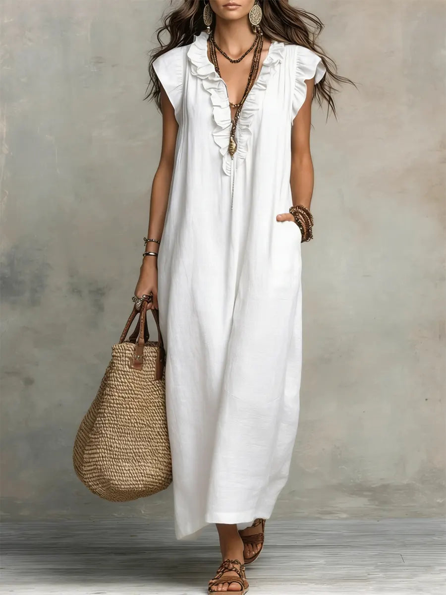 Camelia Vestido Maxi Bohemio con Escote en V