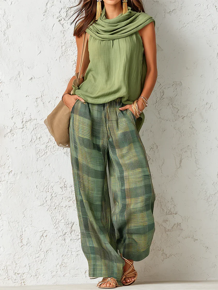 Conjunto Natural Cómodo y Elegante Verde
