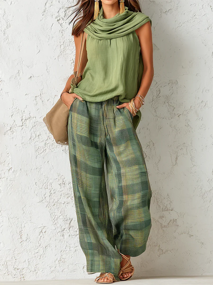 Conjunto Natural Cómodo y Elegante Verde